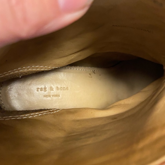 Rag & Bone Distressed Rustic Leather Heeled Ankle Boots - Picture 11 of 12